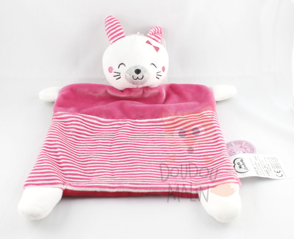 baby comforter rabbit pink white  
